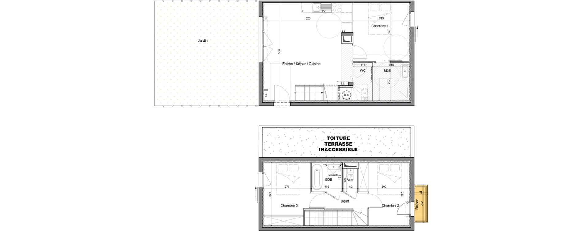 Maison T4 de 73,70 m2 &agrave; Vendargues Centre