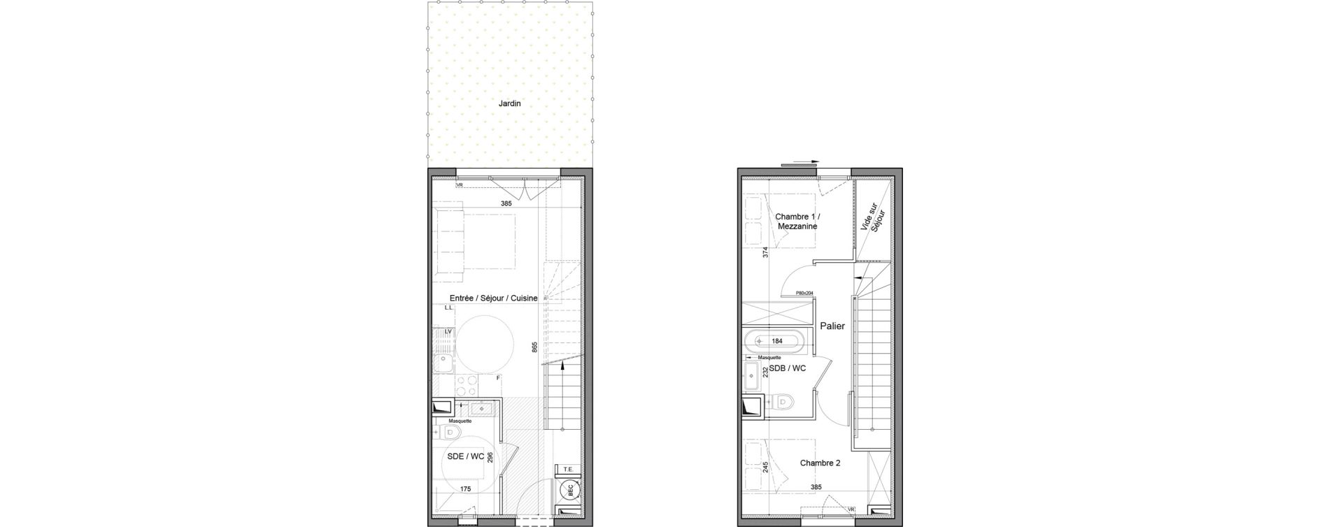 Maison T3 de 54,70 m2 &agrave; Vendargues Centre