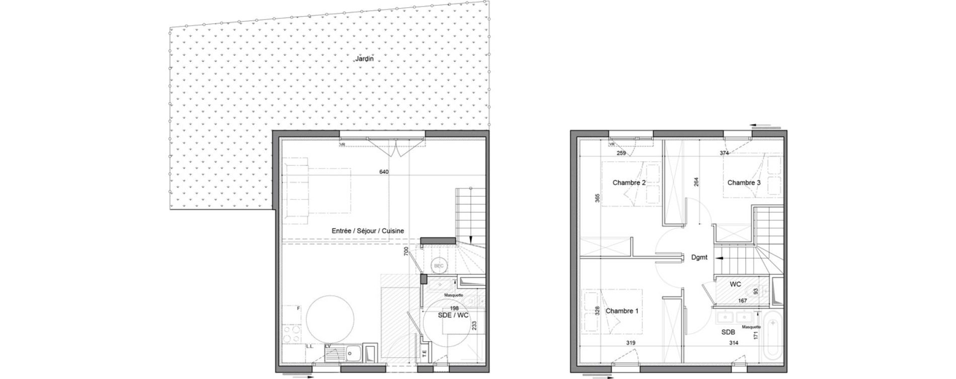 Maison T4 de 80,35 m2 &agrave; Vendargues Centre