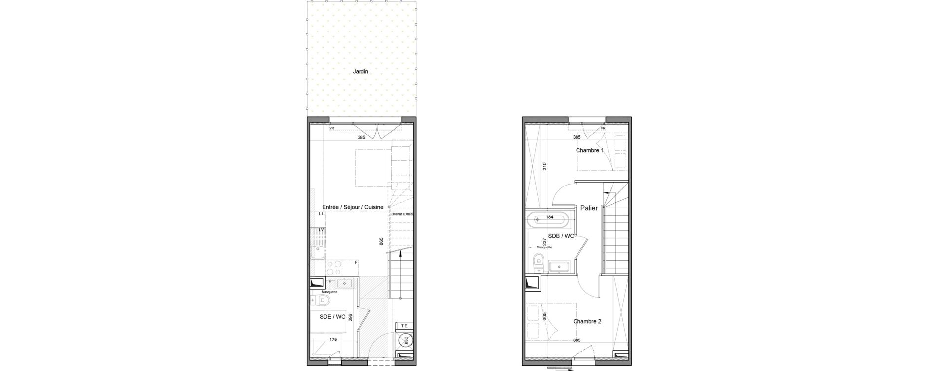 Maison T3 de 58,50 m2 &agrave; Vendargues Centre