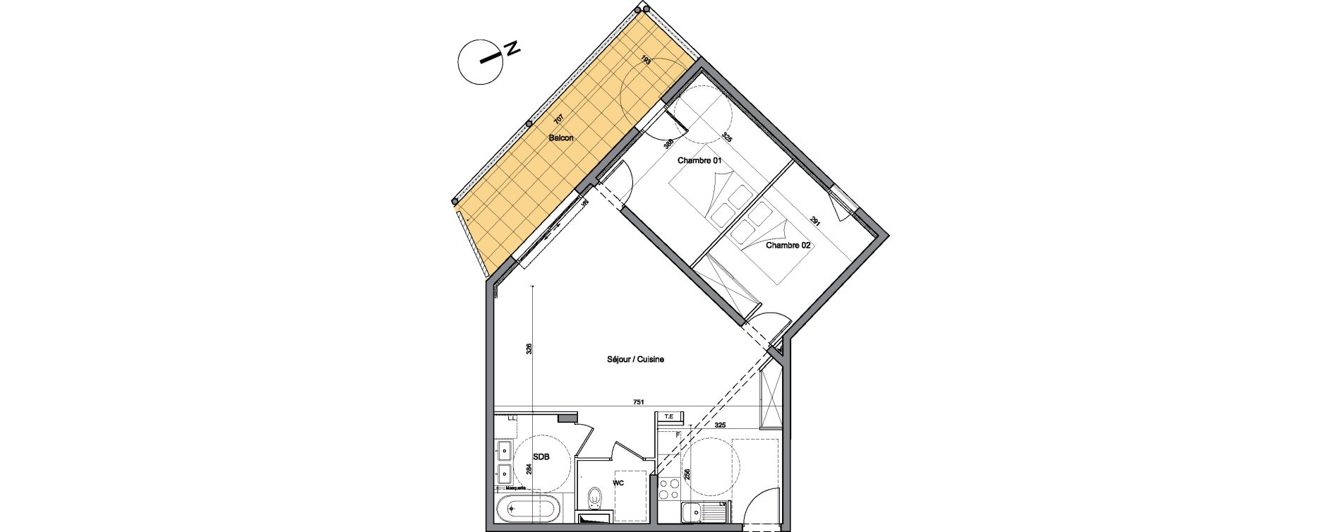 Appartement T3 de 73,05 m2 &agrave; Vendargues Centre