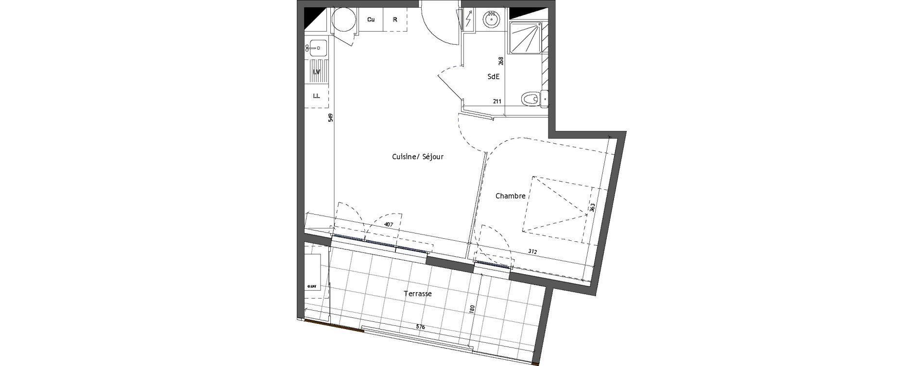 Appartement T2 de 40,10 m2 &agrave; Vendargues Centre