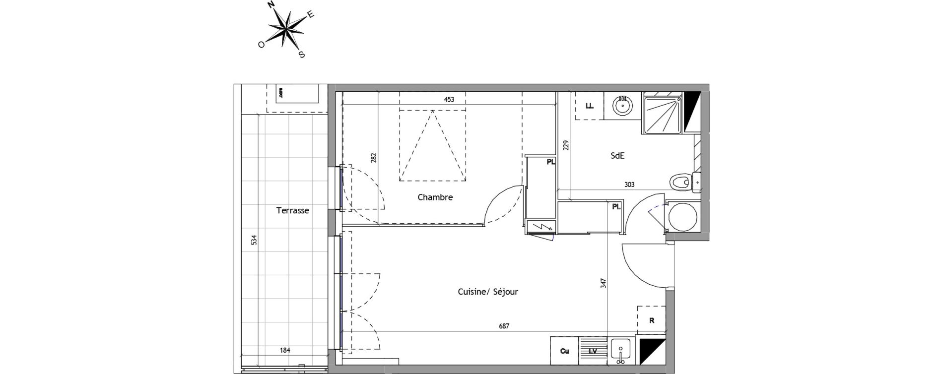 Appartement T2 de 40,40 m2 &agrave; Vendargues Centre