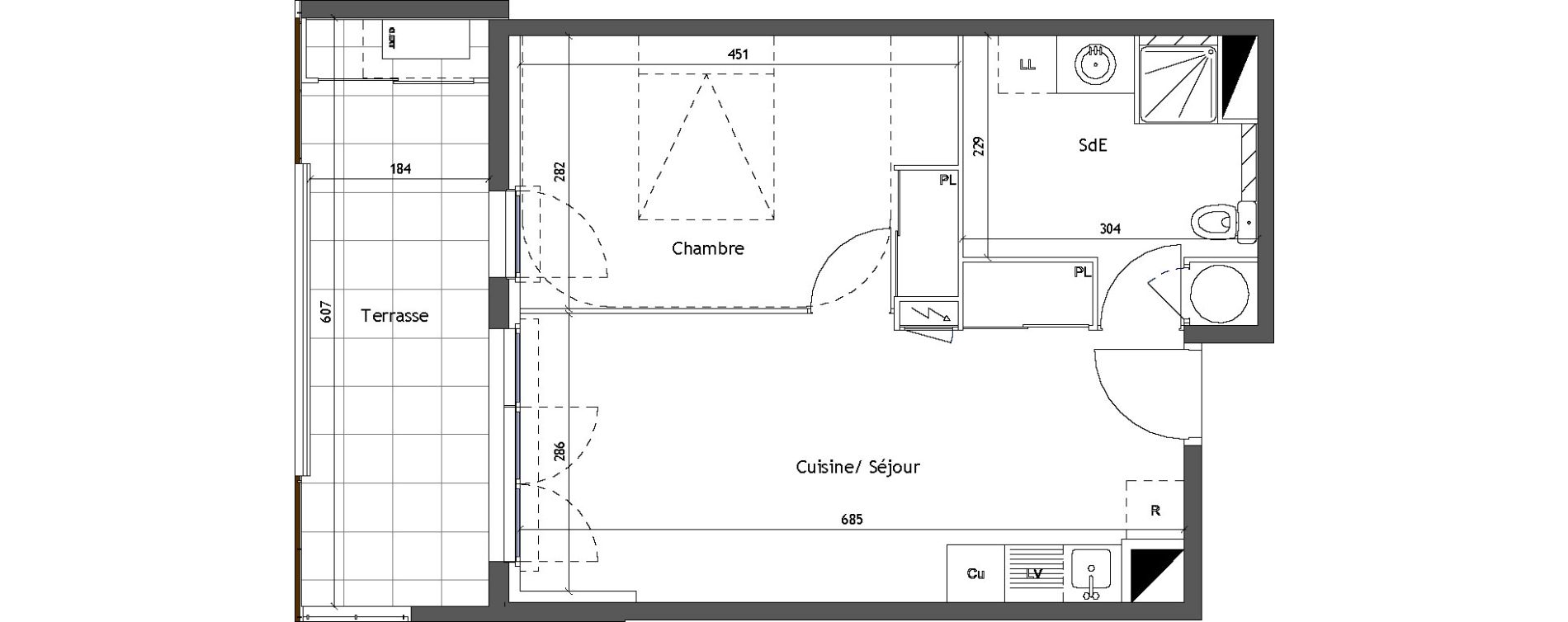Appartement T2 de 40,60 m2 &agrave; Vendargues Centre