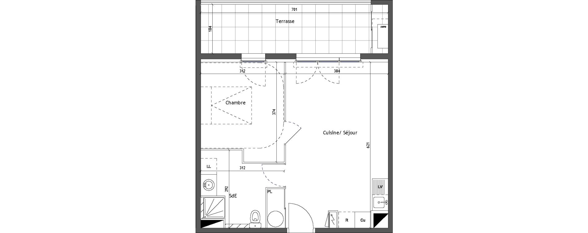 Appartement T2 de 42,00 m2 &agrave; Vendargues Centre