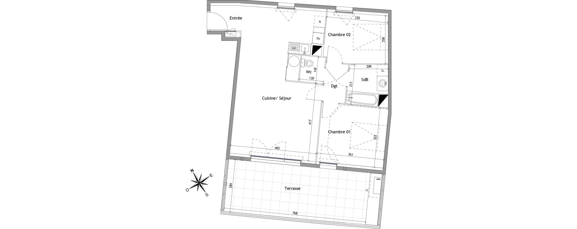 Appartement T3 de 66,50 m2 &agrave; Vendargues Centre