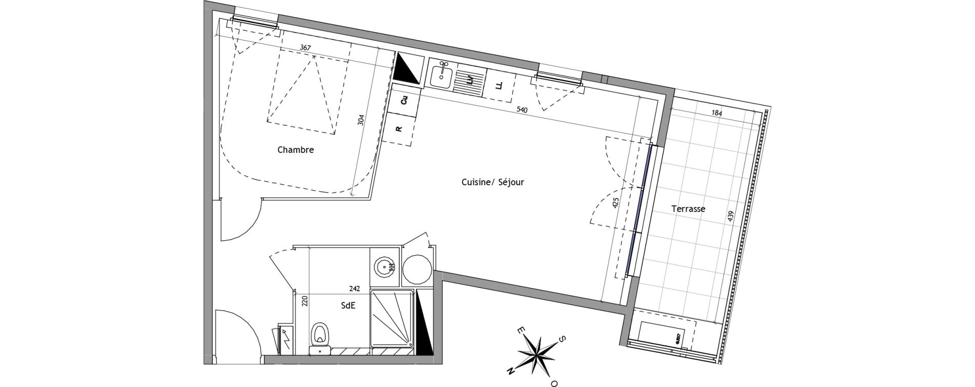 Appartement T2 de 45,10 m2 &agrave; Vendargues Centre