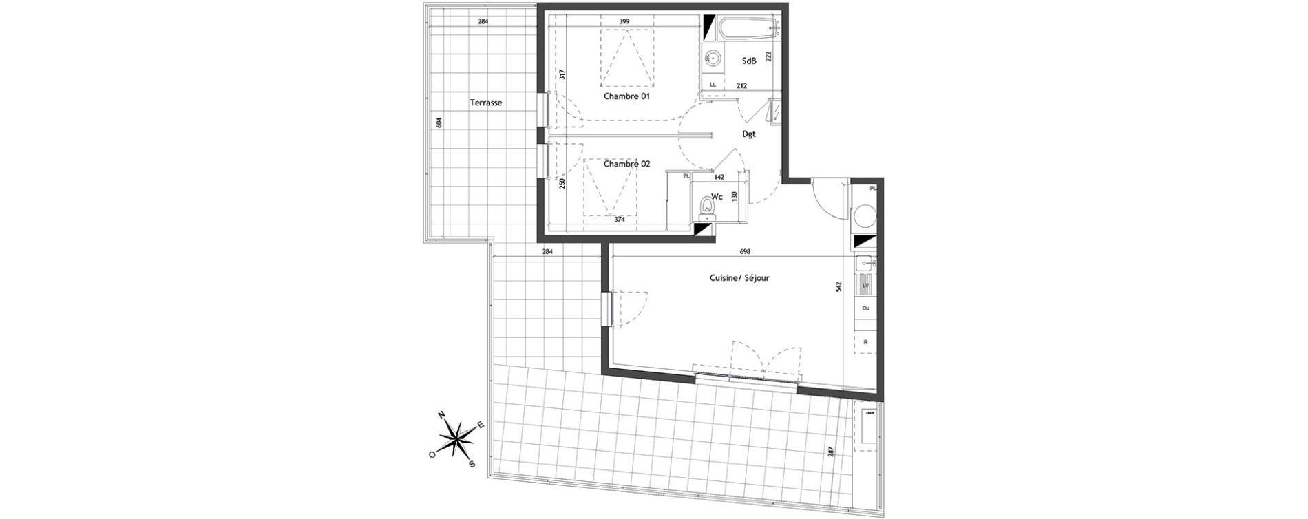 Appartement T3 de 62,50 m2 &agrave; Vendargues Centre