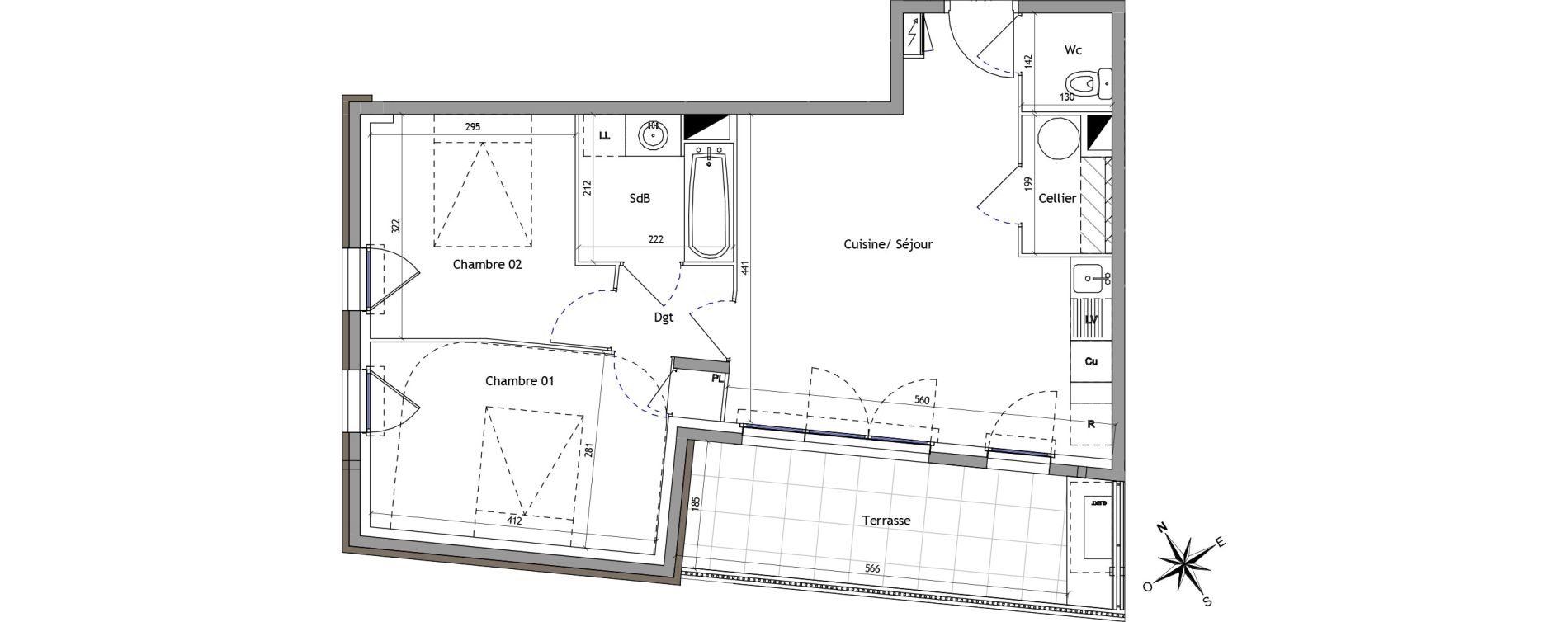 Appartement T3 de 58,20 m2 &agrave; Vendargues Centre