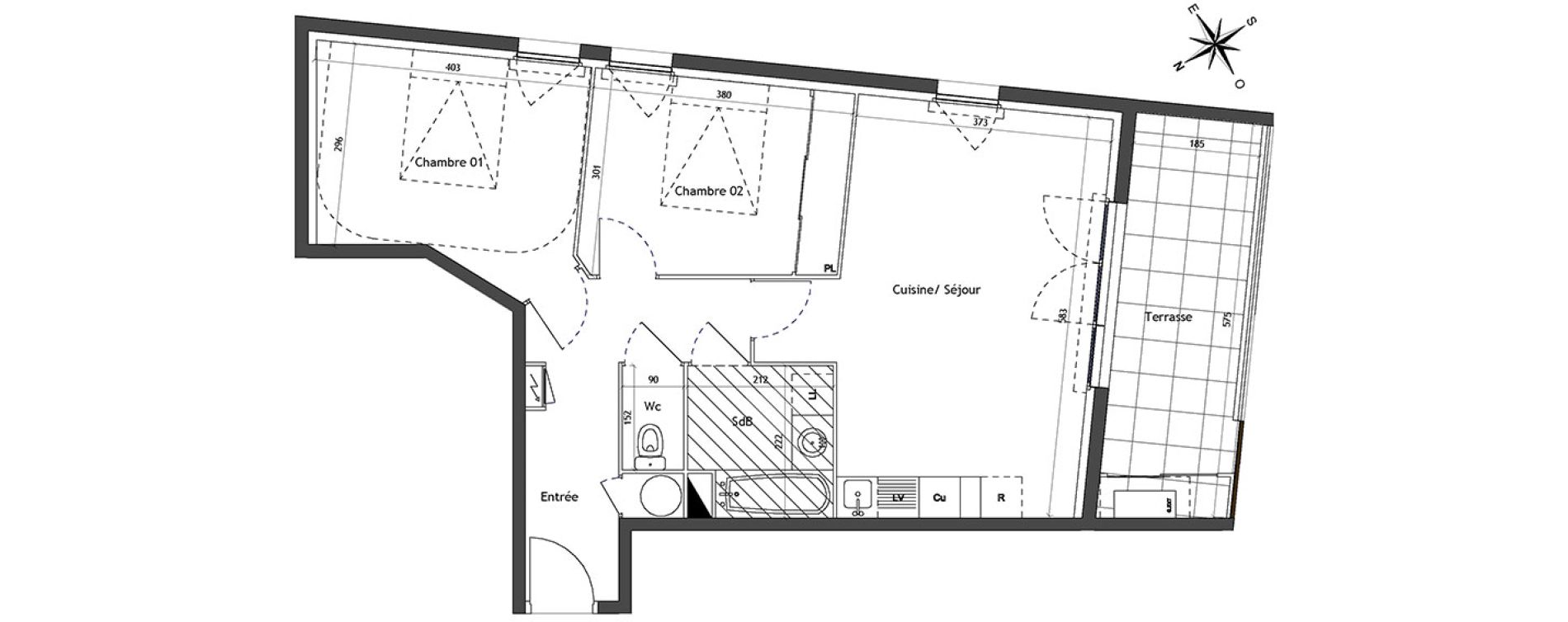 Appartement T3 de 61,10 m2 &agrave; Vendargues Centre