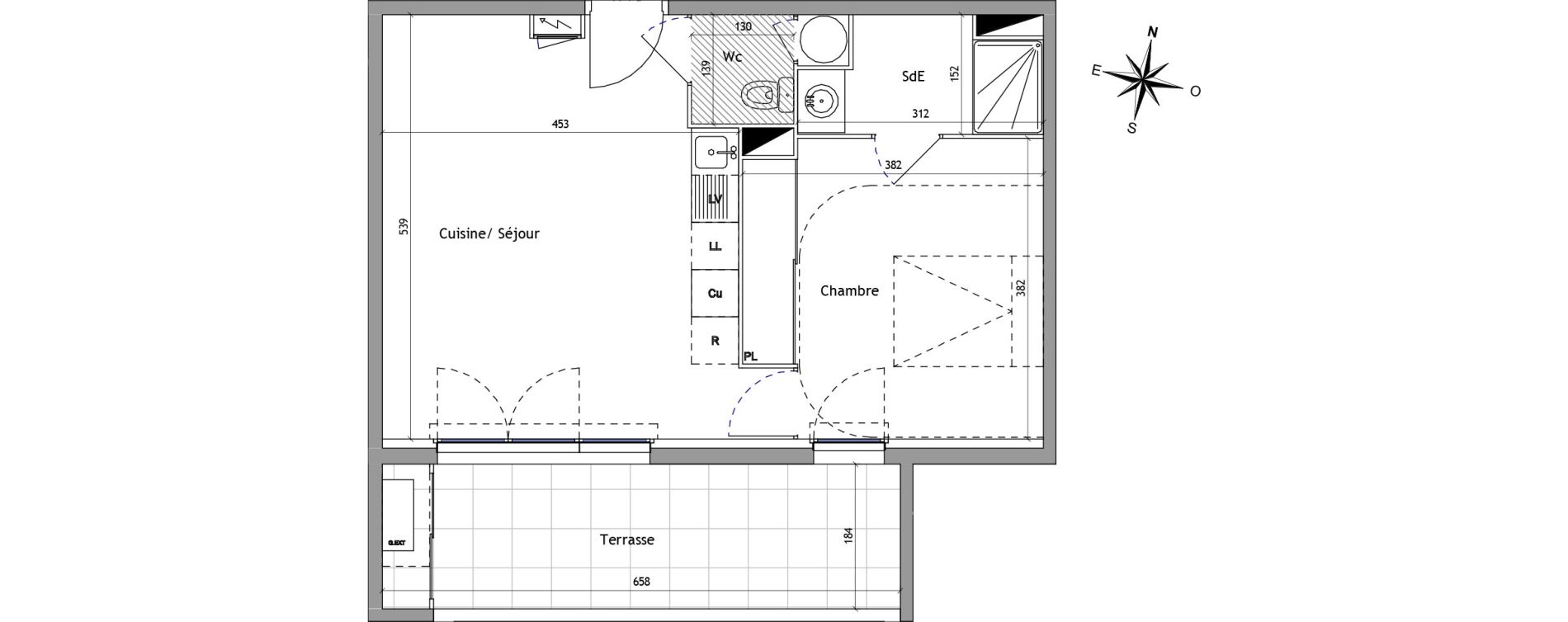 Appartement T2 de 43,90 m2 &agrave; Vendargues Centre