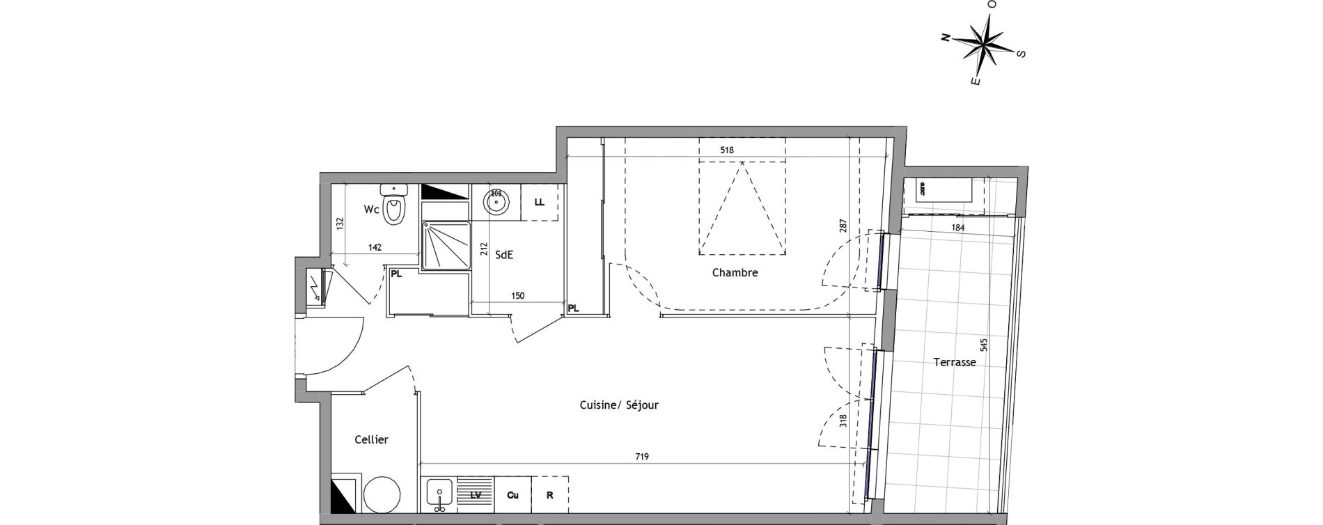 Appartement T2 de 50,20 m2 &agrave; Vendargues Centre
