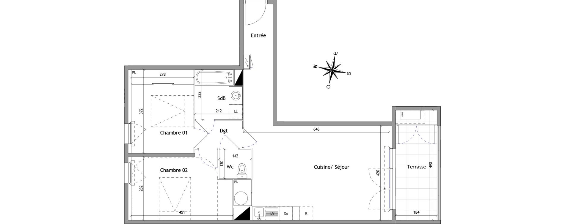 Appartement T3 de 65,20 m2 &agrave; Vendargues Centre