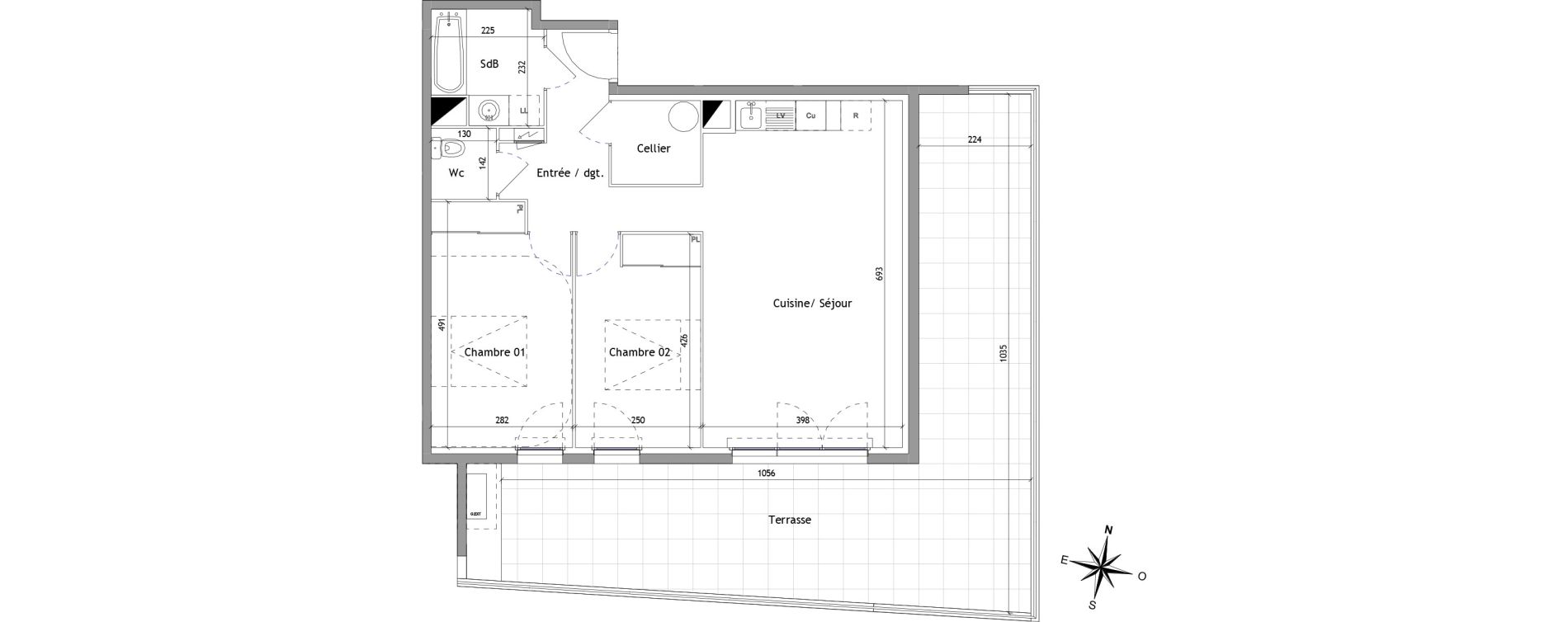 Appartement T3 de 68,40 m2 &agrave; Vendargues Centre