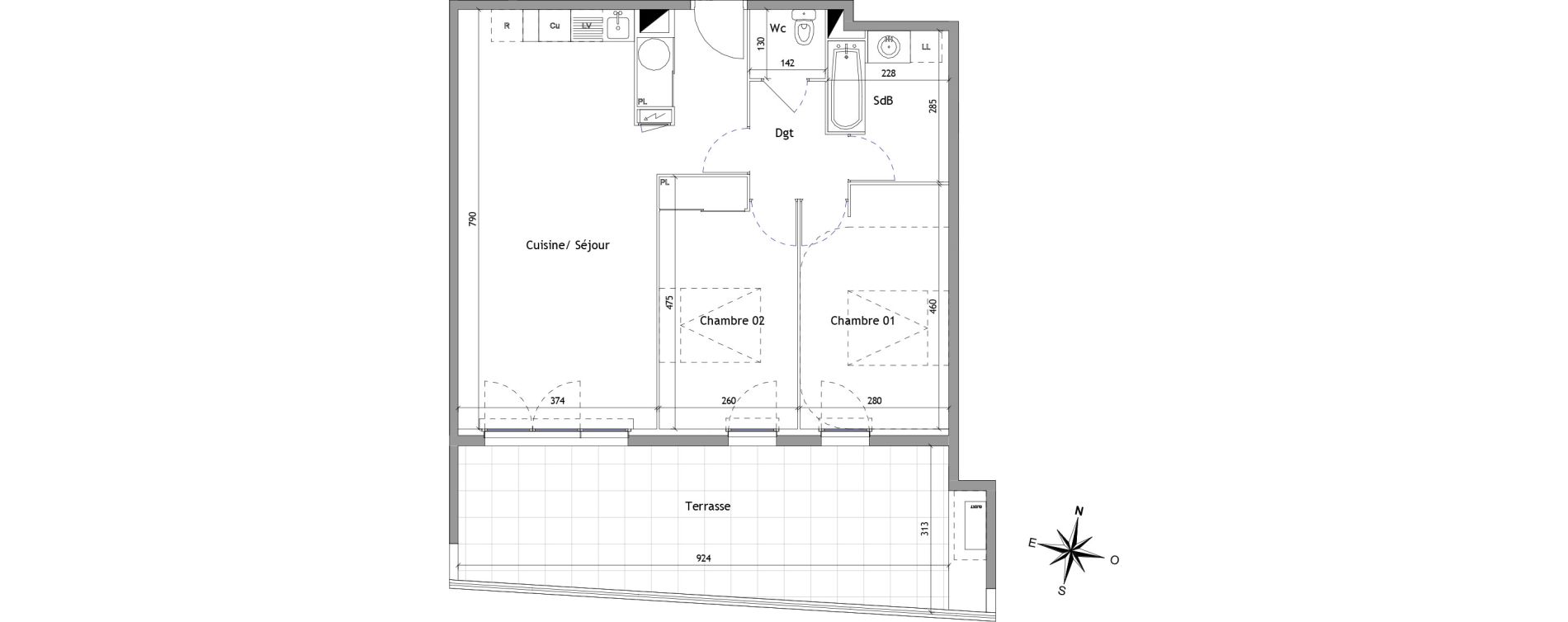 Appartement T3 de 70,00 m2 &agrave; Vendargues Centre
