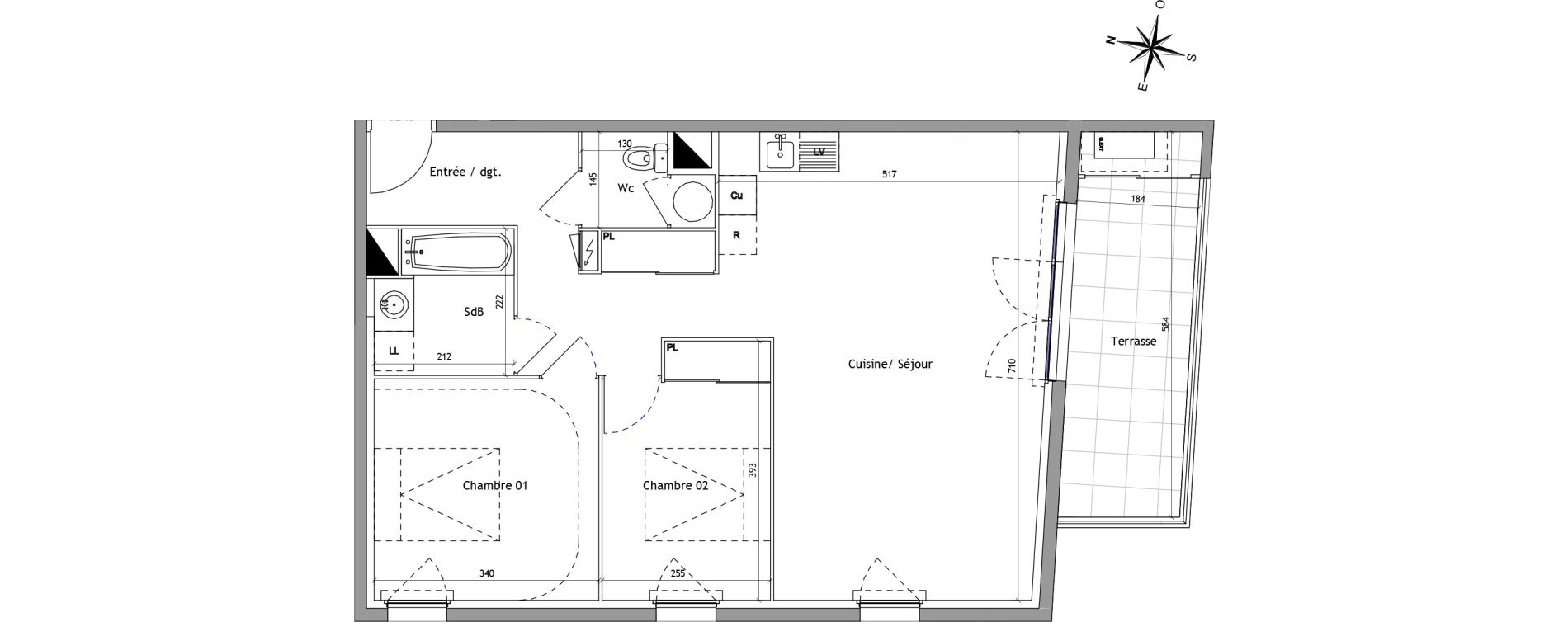 Appartement T3 de 70,30 m2 &agrave; Vendargues Centre
