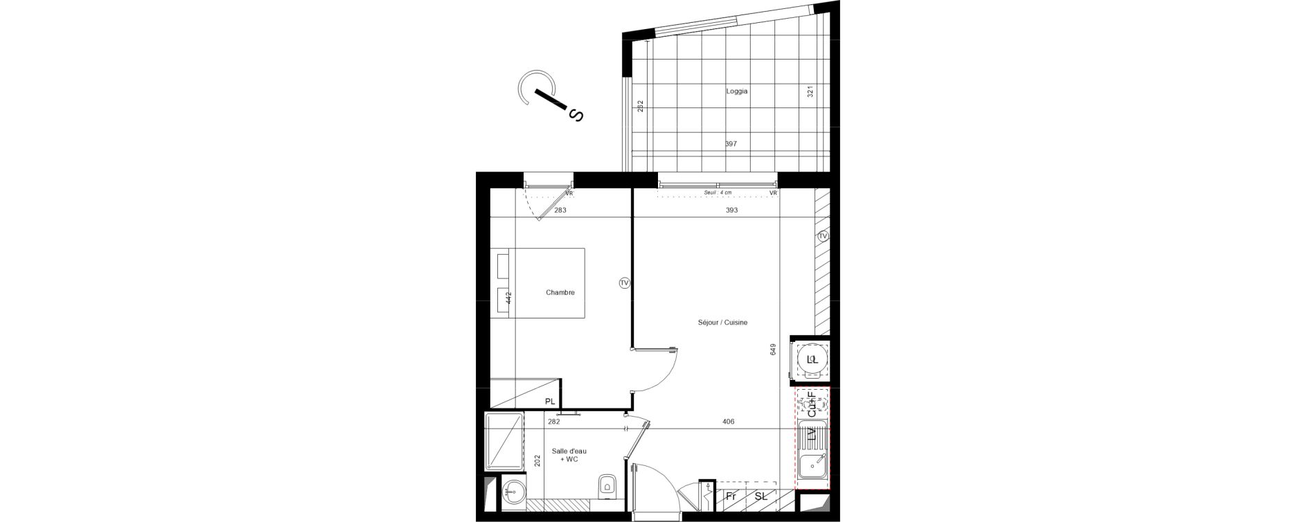 Appartement T2 de 42,95 m2 &agrave; Vias Font longue