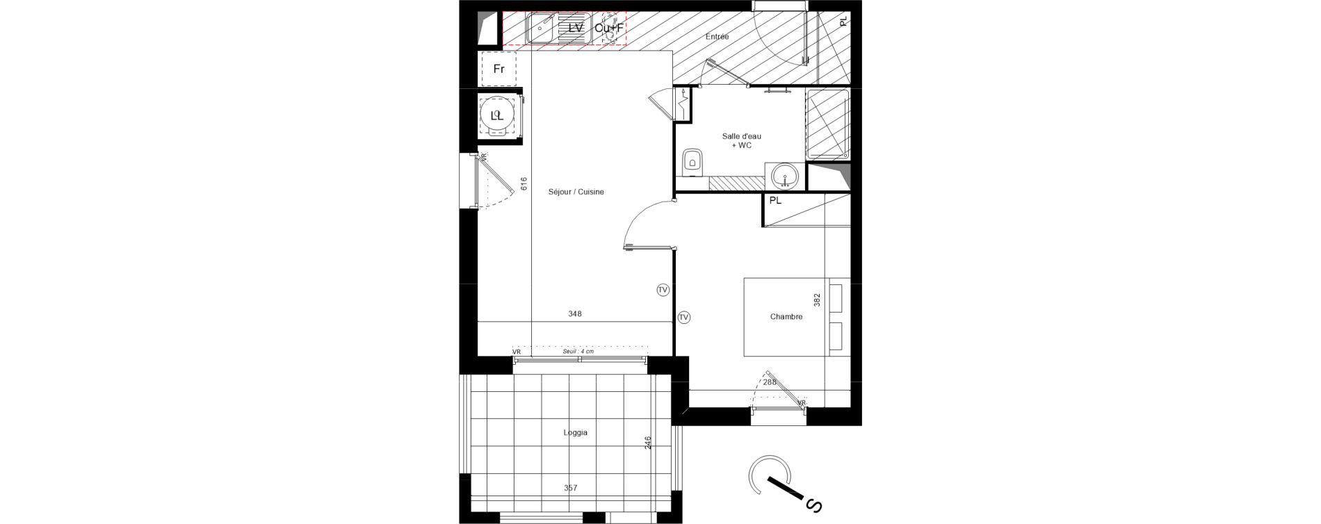 Appartement T2 de 41,78 m2 &agrave; Vias Font longue