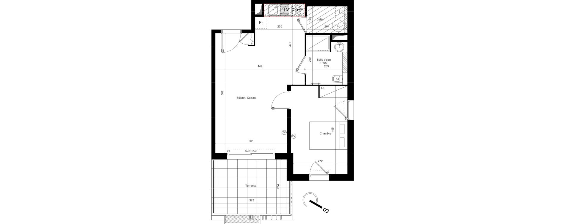 Appartement T2 de 47,25 m2 &agrave; Vias Font longue
