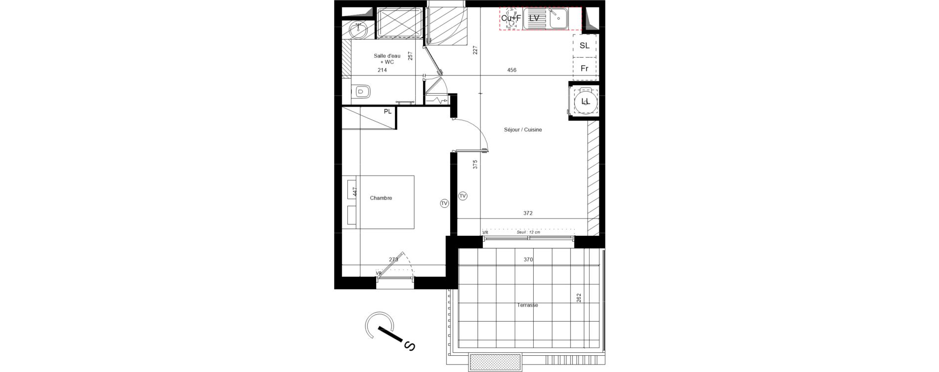 Appartement T2 de 41,49 m2 &agrave; Vias Font longue