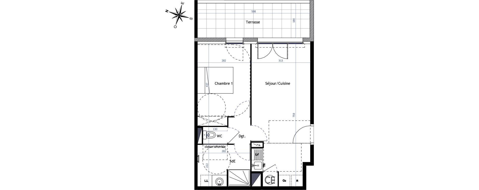 Appartement T2 de 43,30 m2 &agrave; Vias Centre