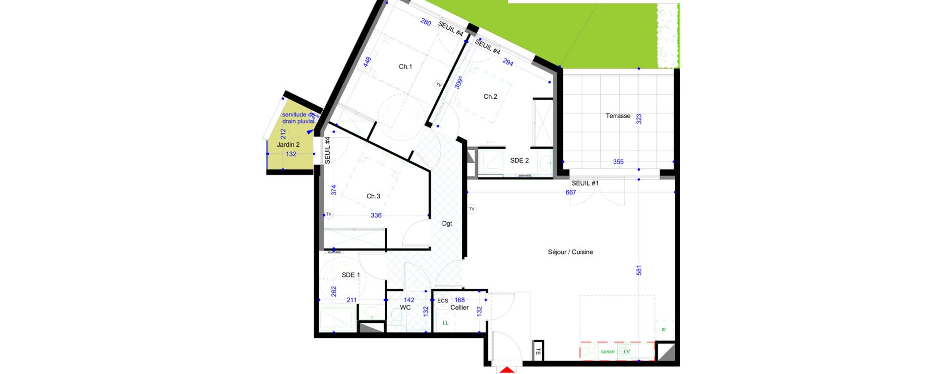 Appartement T4 de 88,65 m2 &agrave; Vic-La-Gardiole Centre