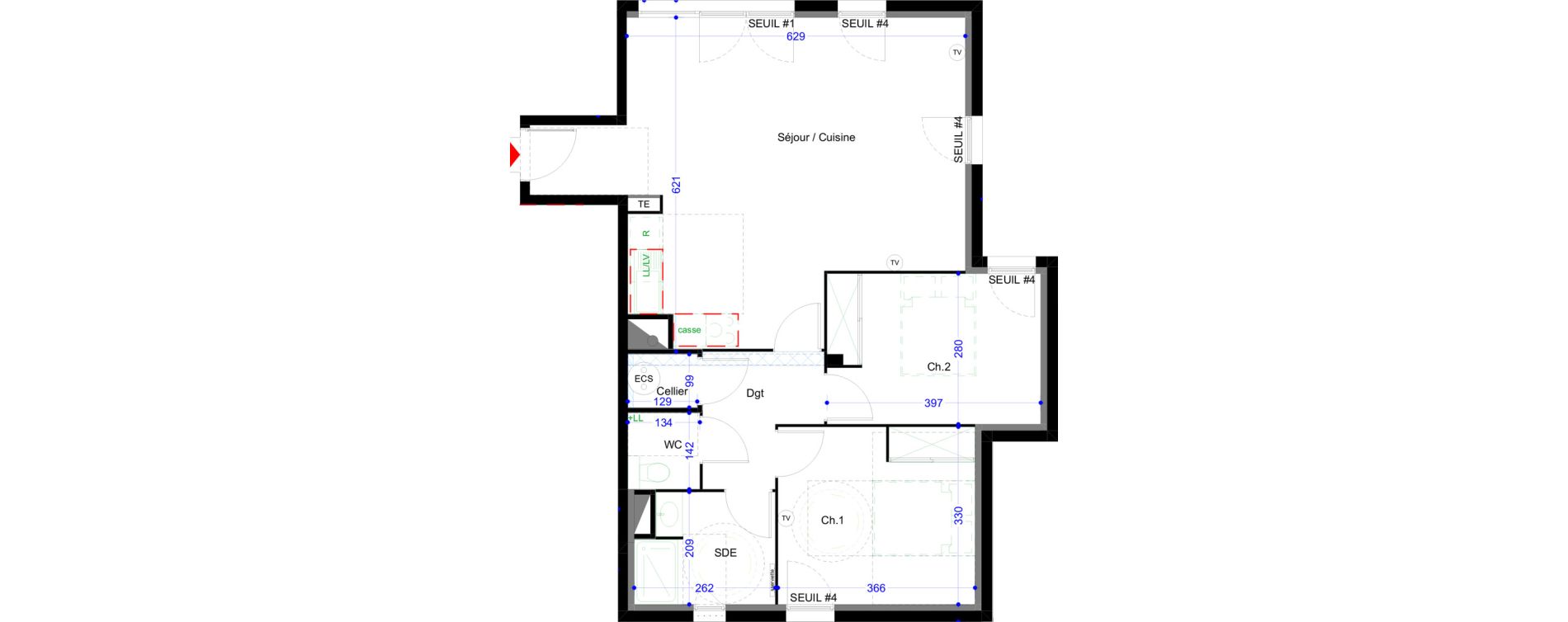Appartement T3 de 72,48 m2 &agrave; Vic-La-Gardiole Centre