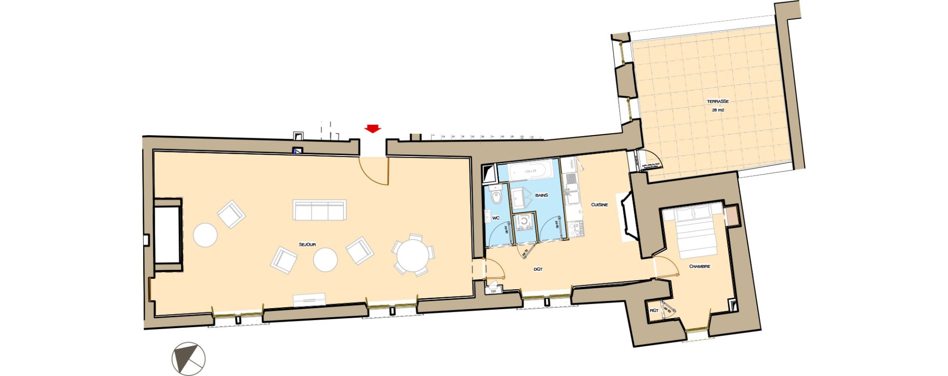 Appartement T2 de 98,30 m2 &agrave; Viols-En-Laval Centre