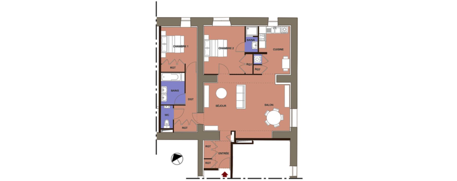 Appartement T3 de 61,70 m2 &agrave; Viols-En-Laval Centre