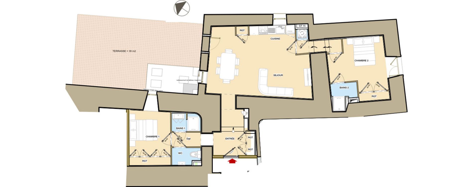 Appartement T3 de 62,05 m2 &agrave; Viols-En-Laval Centre