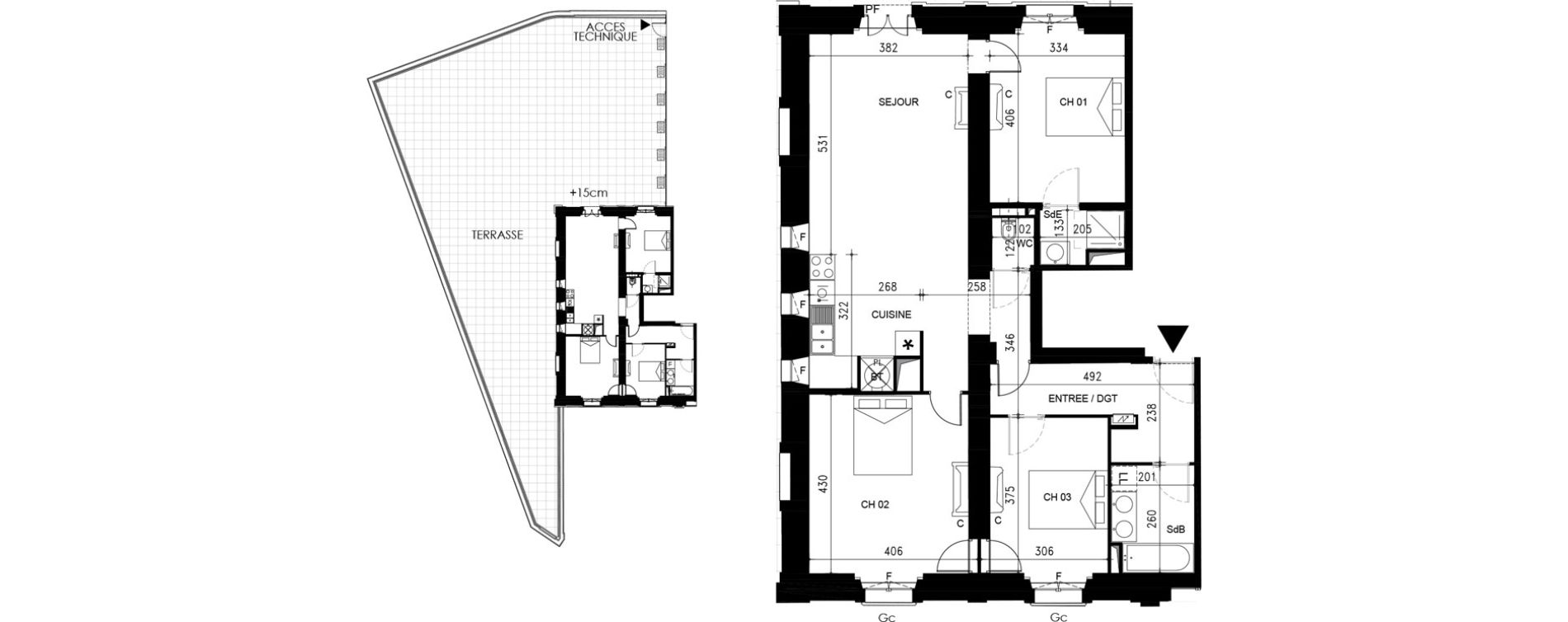 Appartement T4 de 96,80 m2 &agrave; Cahors Fenelon