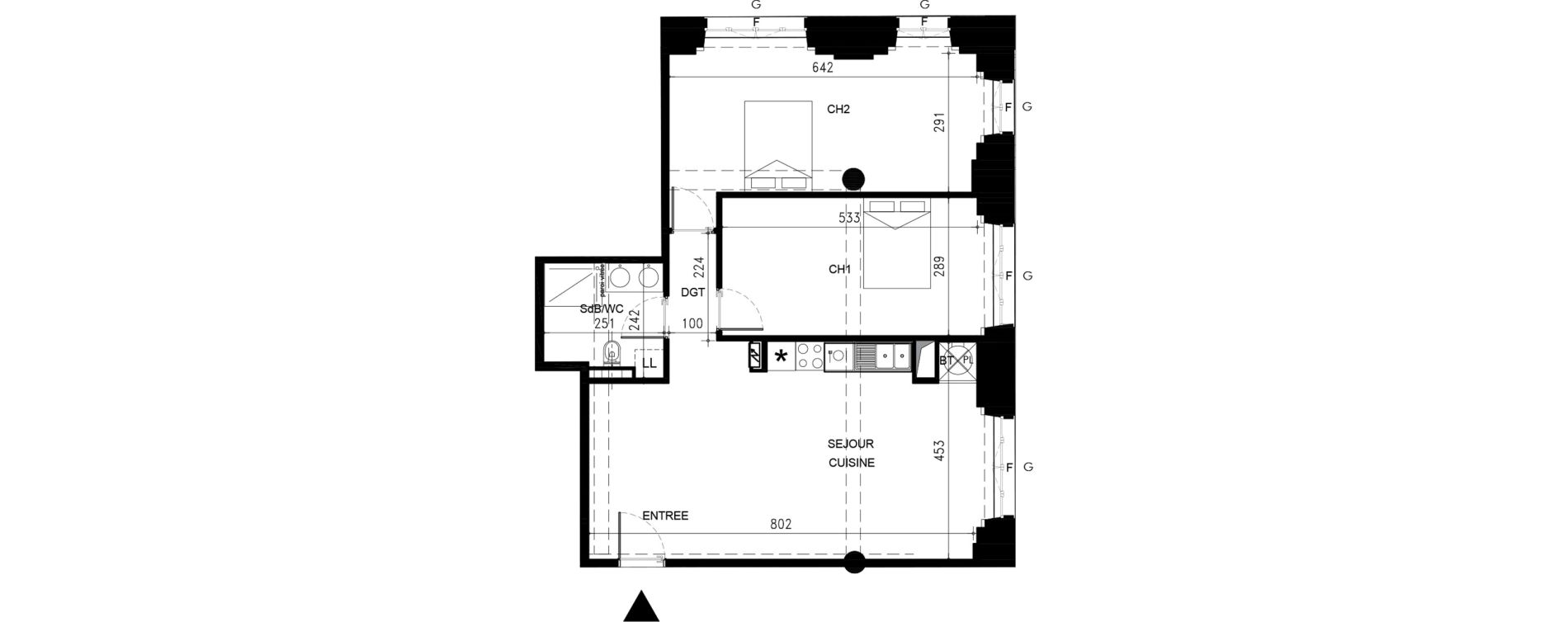 Appartement T3 de 78,10 m2 &agrave; Cahors Fenelon