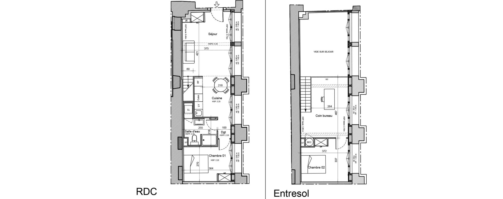 Duplex T1 de 71,40 m2 &agrave; Souillac Centre