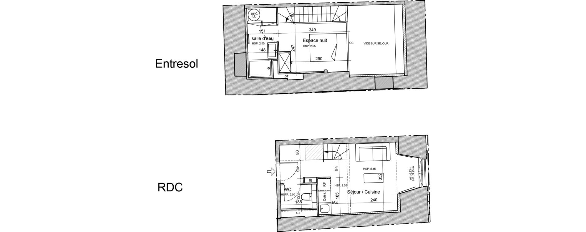 Duplex T1 de 32,30 m2 &agrave; Souillac Centre