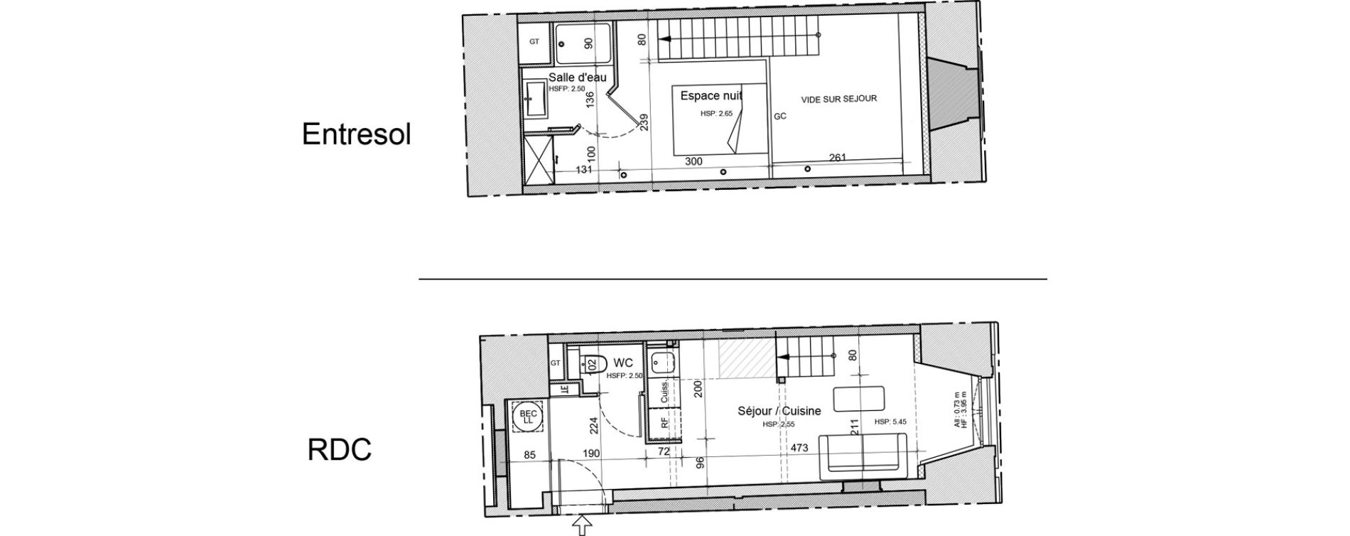 Duplex T1 de 34,60 m2 &agrave; Souillac Centre