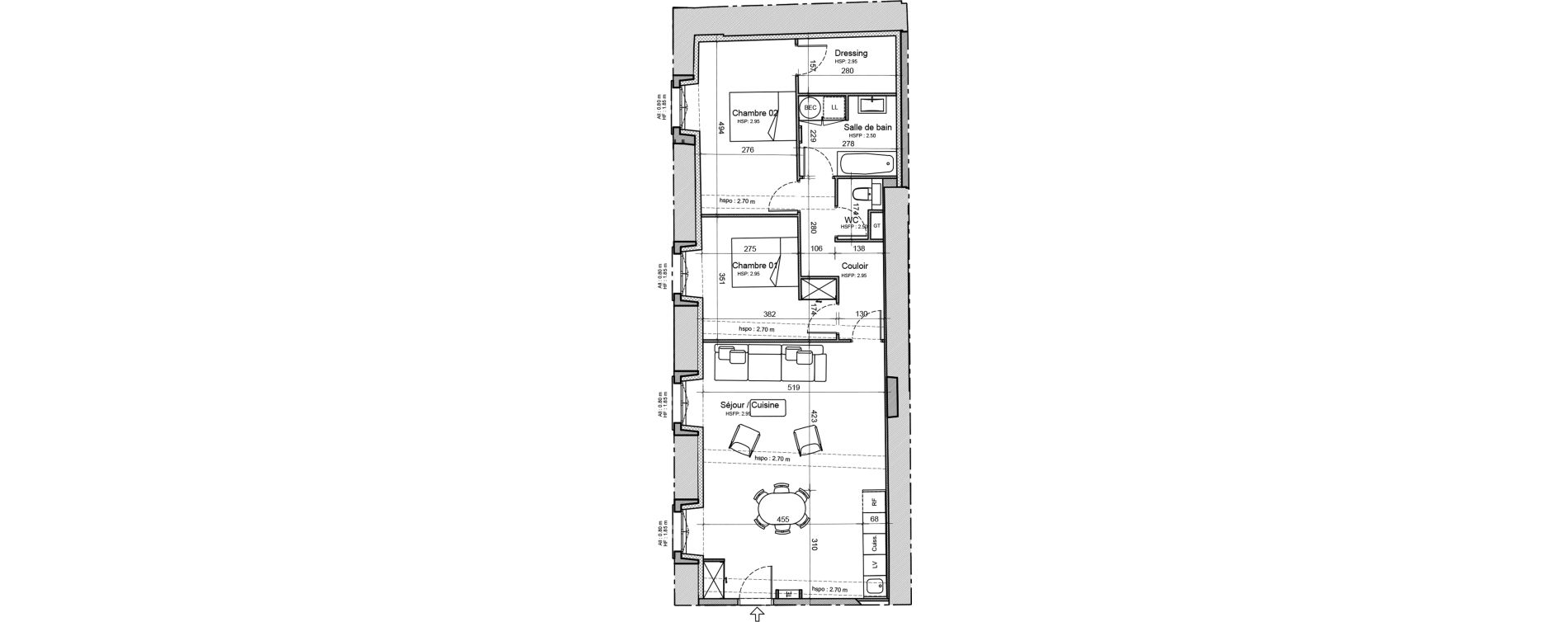 Appartement T3 de 82,80 m2 &agrave; Souillac Centre