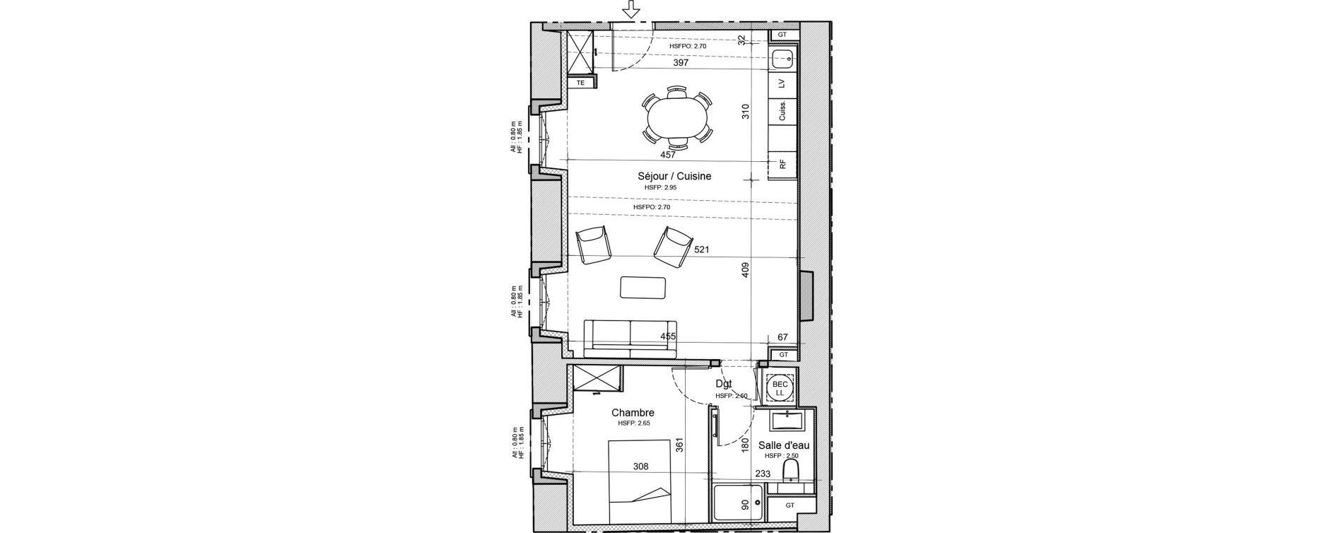 Appartement T2 de 56,60 m2 &agrave; Souillac Centre