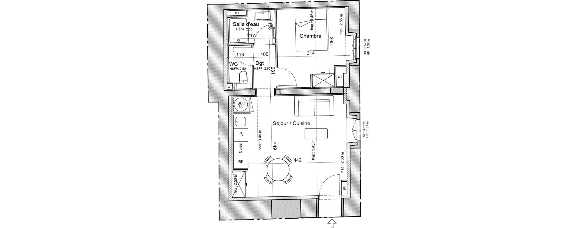 Appartement T2 de 40,00 m2 &agrave; Souillac Centre