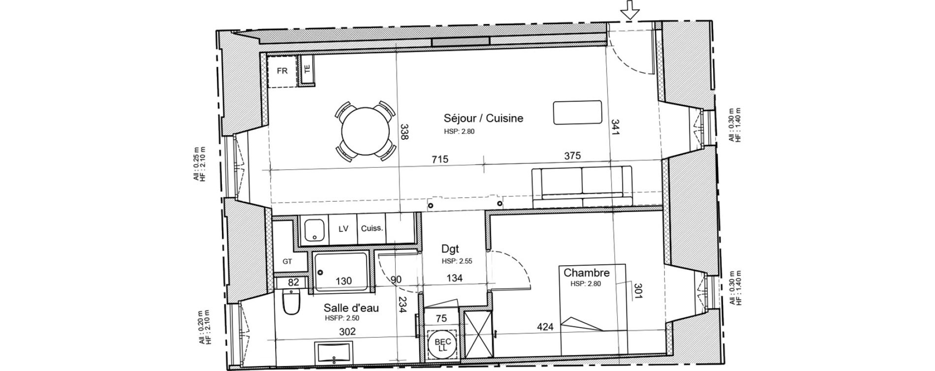 Appartement T2 de 51,50 m2 &agrave; Souillac Centre