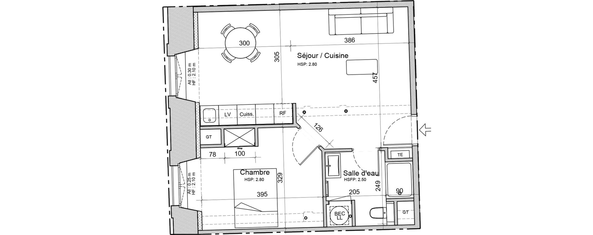 Appartement T2 de 46,60 m2 &agrave; Souillac Centre