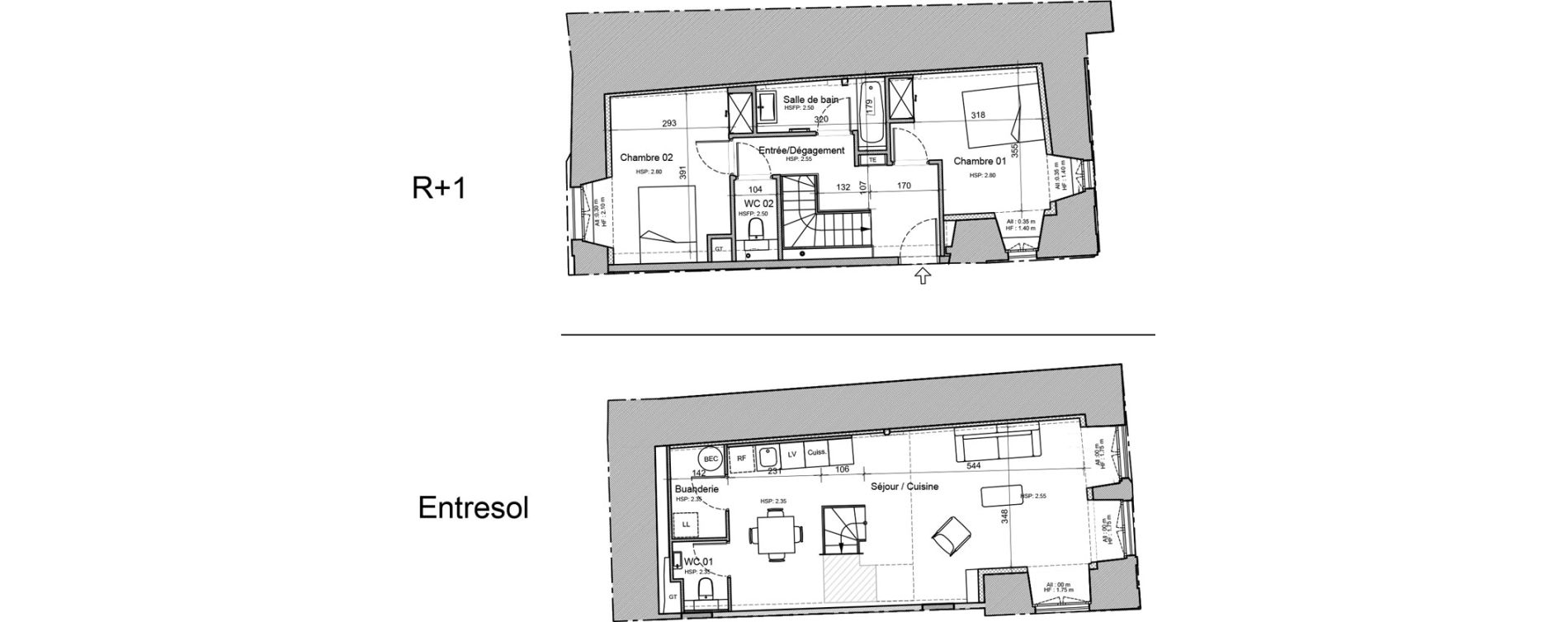 Duplex T3 de 74,60 m2 &agrave; Souillac Centre