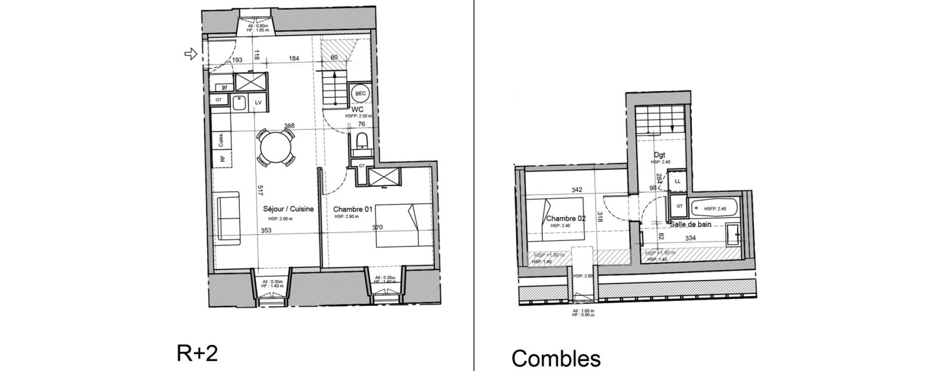 Duplex T3 de 61,50 m2 &agrave; Souillac Centre