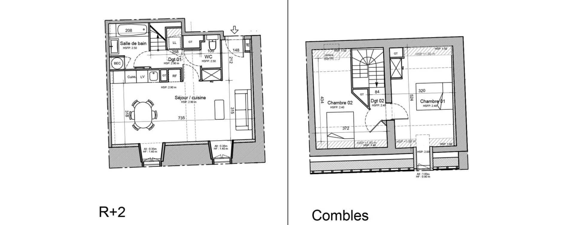 Duplex T3 de 66,50 m2 &agrave; Souillac Centre