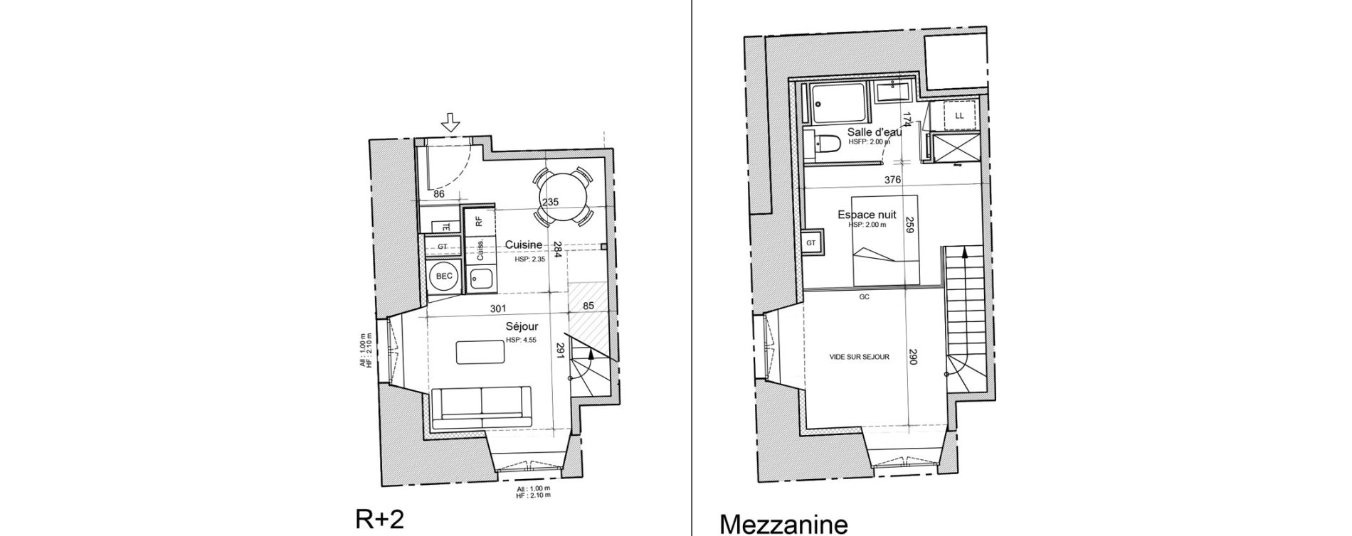 Duplex T1 de 33,90 m2 &agrave; Souillac Centre