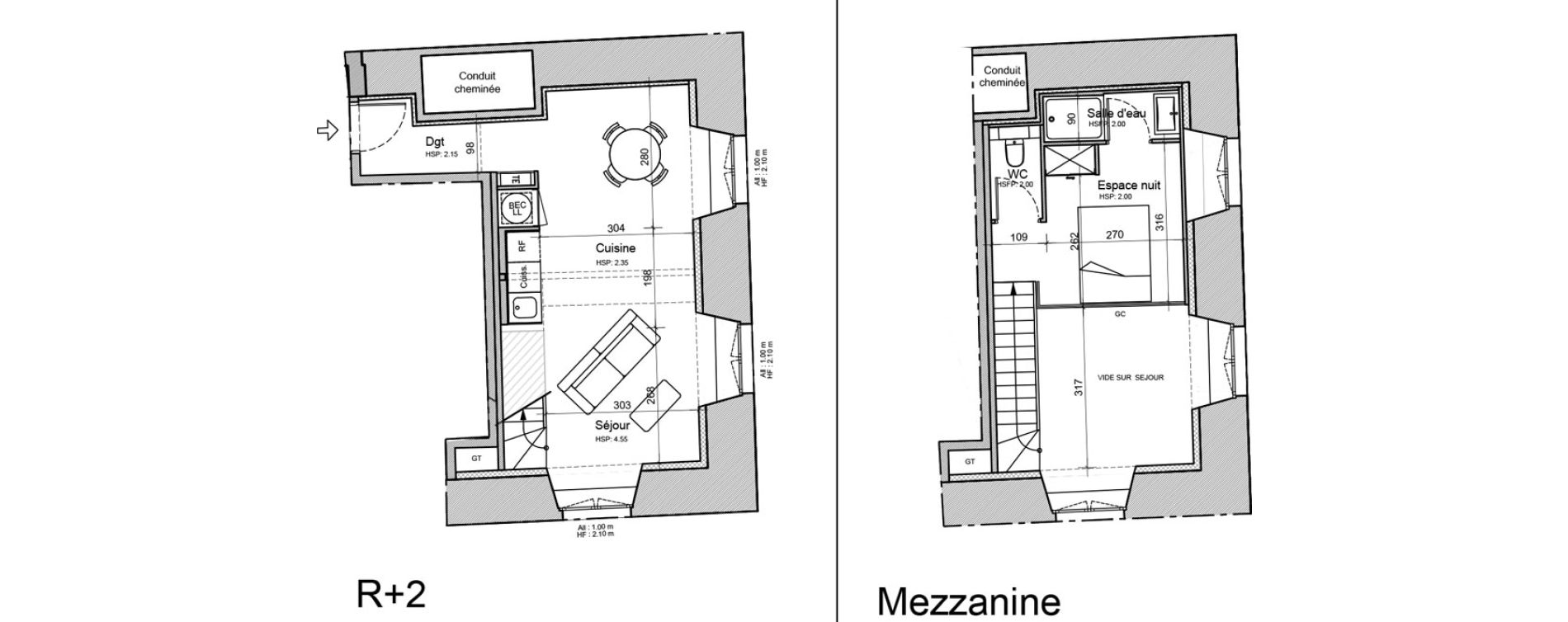 Duplex T1 de 42,90 m2 &agrave; Souillac Centre