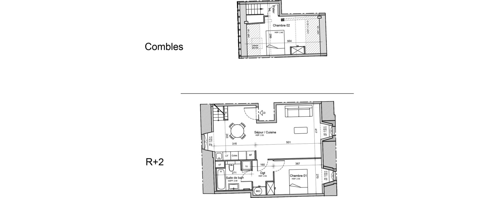 Duplex T3 de 62,10 m2 &agrave; Souillac Centre