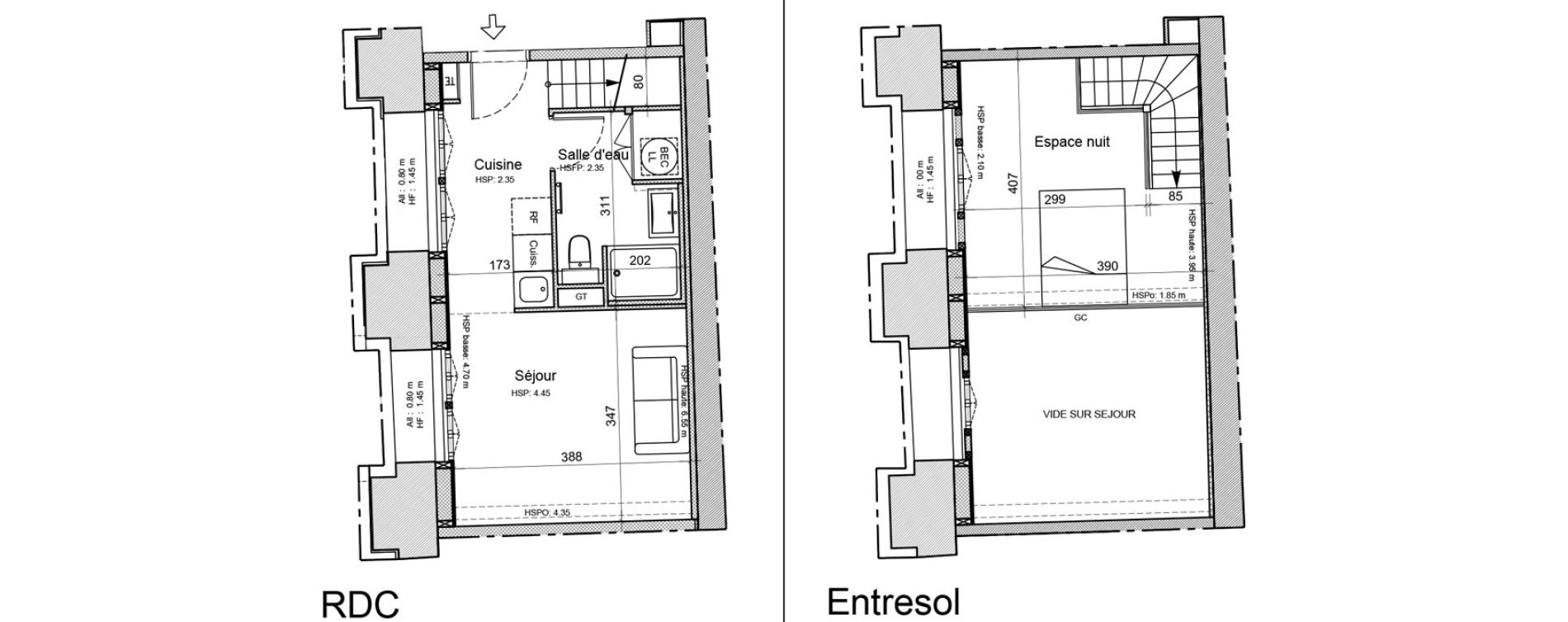 Duplex T1 de 39,50 m2 &agrave; Souillac Centre