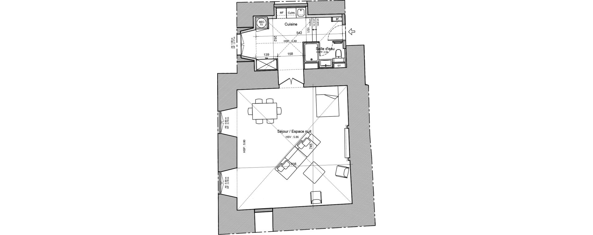 Appartement T1 de 69,90 m2 &agrave; Souillac Centre