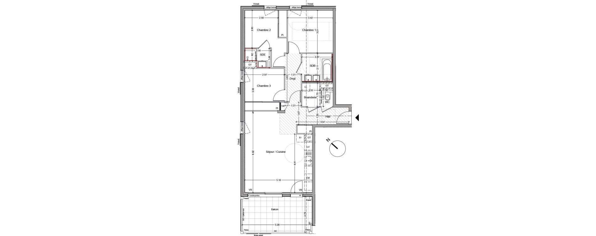 Appartement T4 de 80,71 m2 &agrave; Argel&egrave;s-Sur-Mer Centre