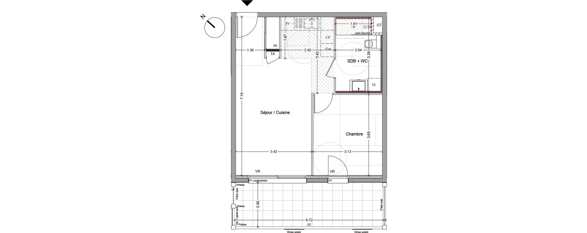 Appartement T2 de 45,25 m2 &agrave; Argel&egrave;s-Sur-Mer Centre